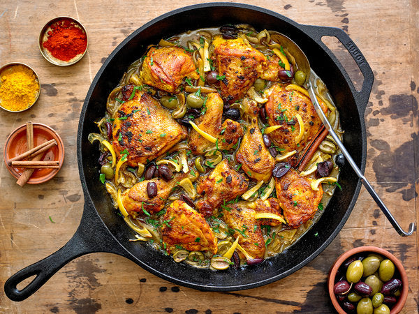 Chicken Tagine with Olives, Saltbush and Lemon Myrtle