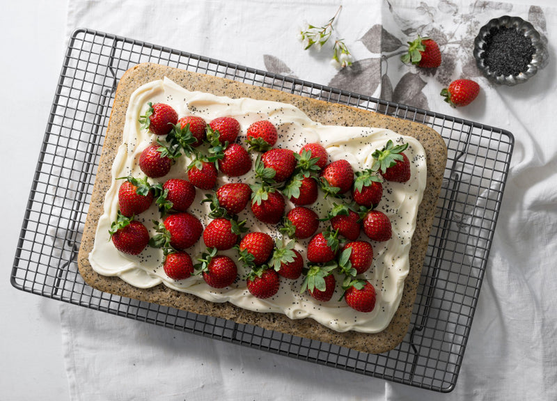 Strawberry Gum and Lemon Myrtle Poppy Seed Cake