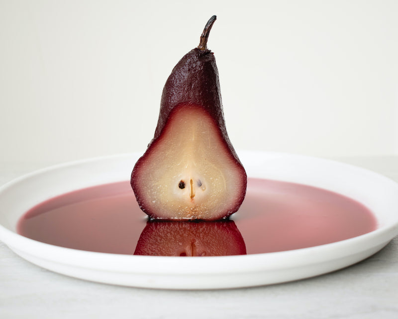 The Best Poached Pears with Davidson Plum Syrup