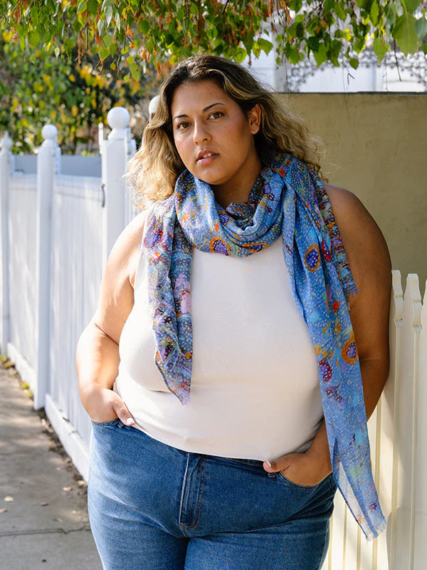 Aboriginal Morning Mist Rectangle Scarf
