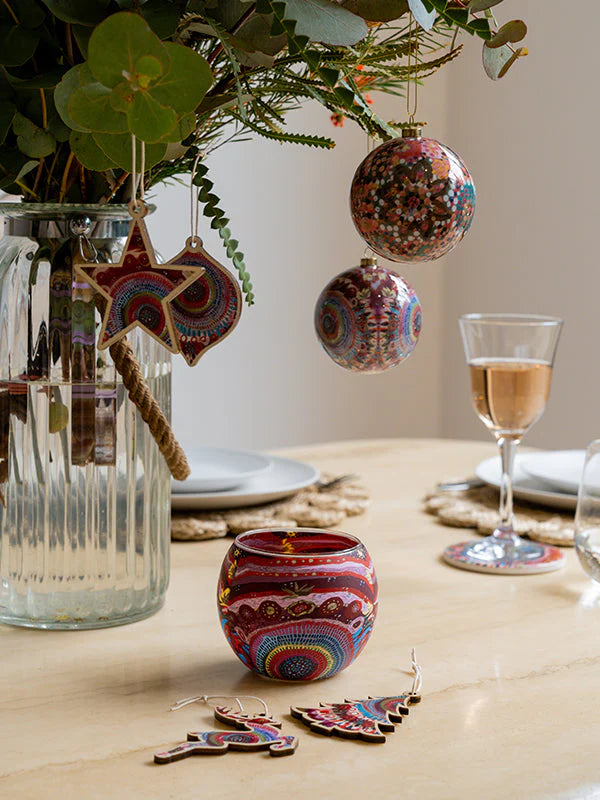 Aboriginal Looking Back Candle Holder