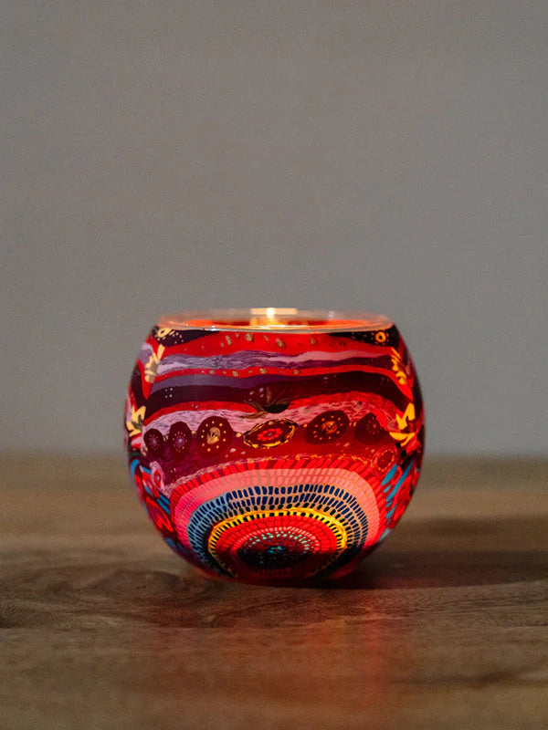 Aboriginal Looking Back Candle Holder