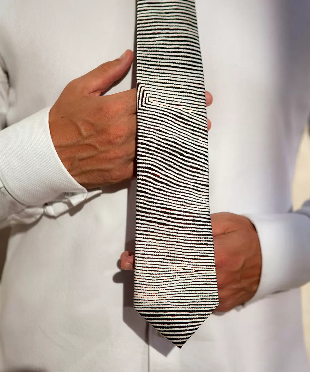 Untitled Tie by Warlimpirrgna Tjapaltjarri