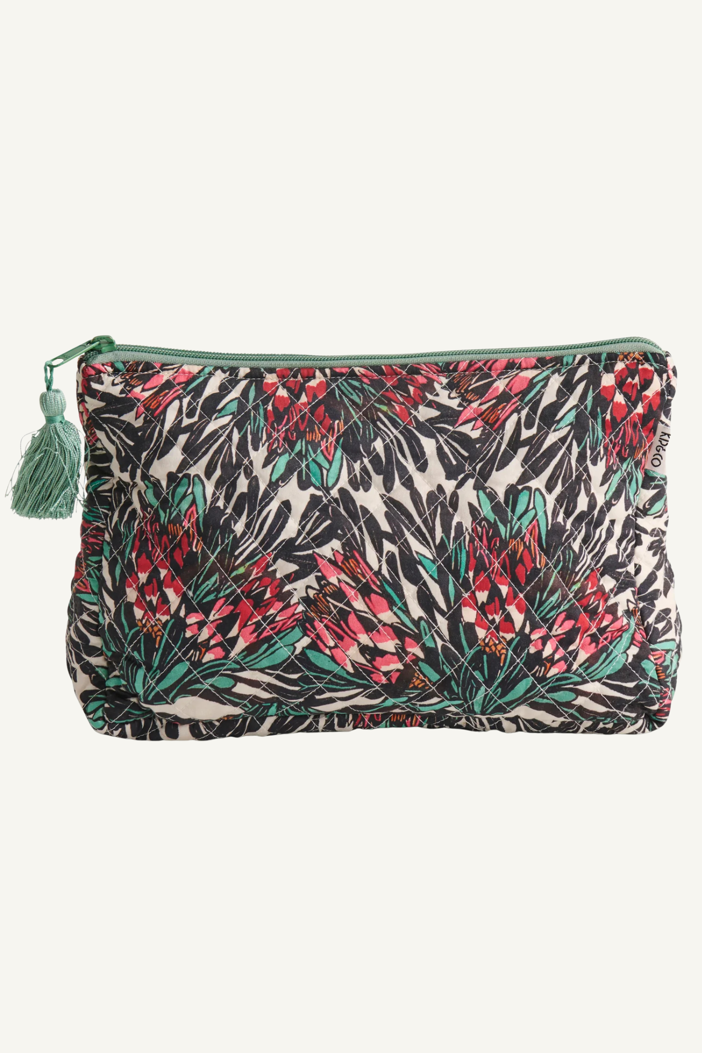 Kip&Co x Margaret Preston Protea Party Quilted Cotton Toiletry Purse One Size