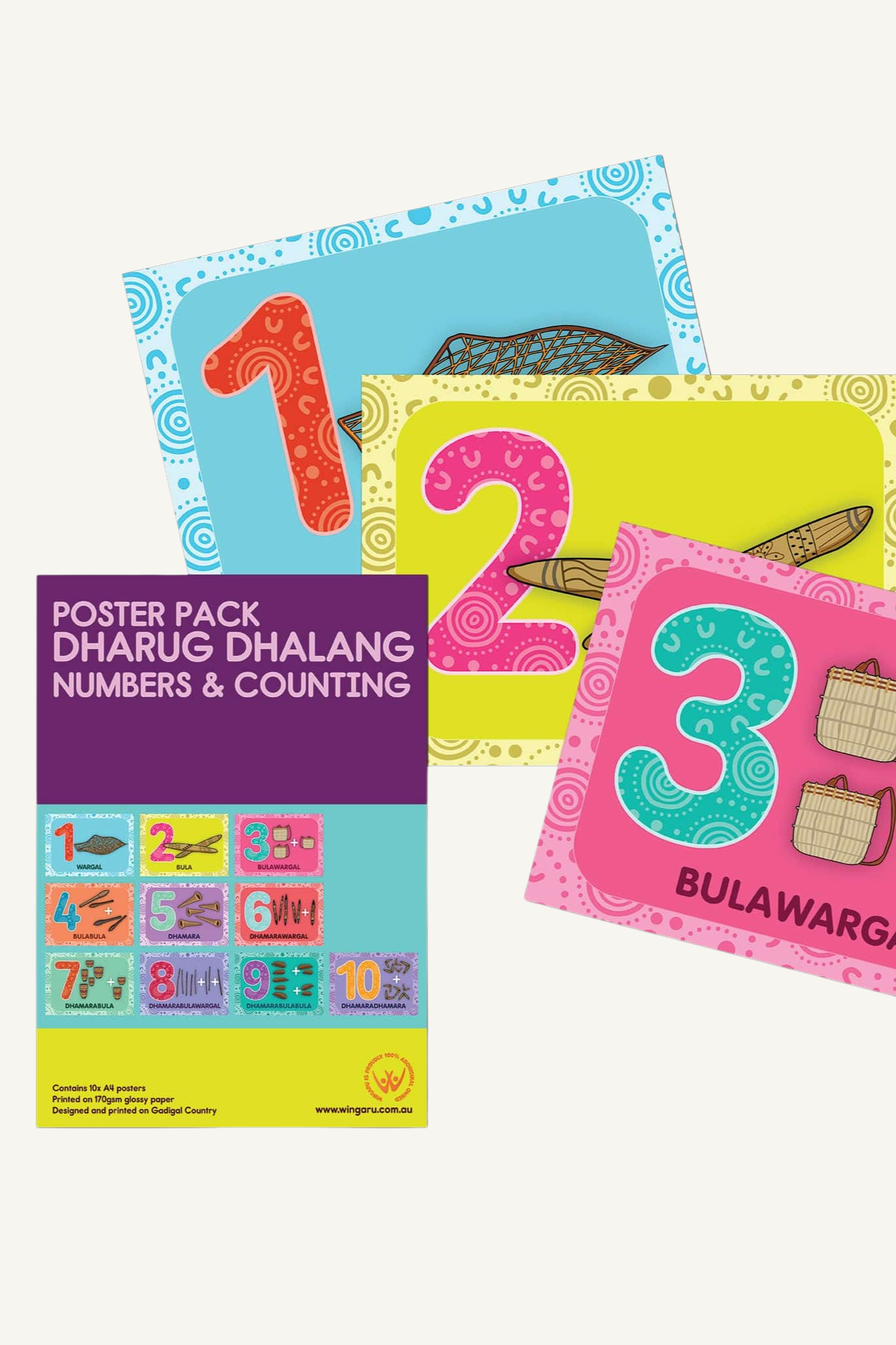 Dharug Dhalang Numbers & Counting Poster Pack