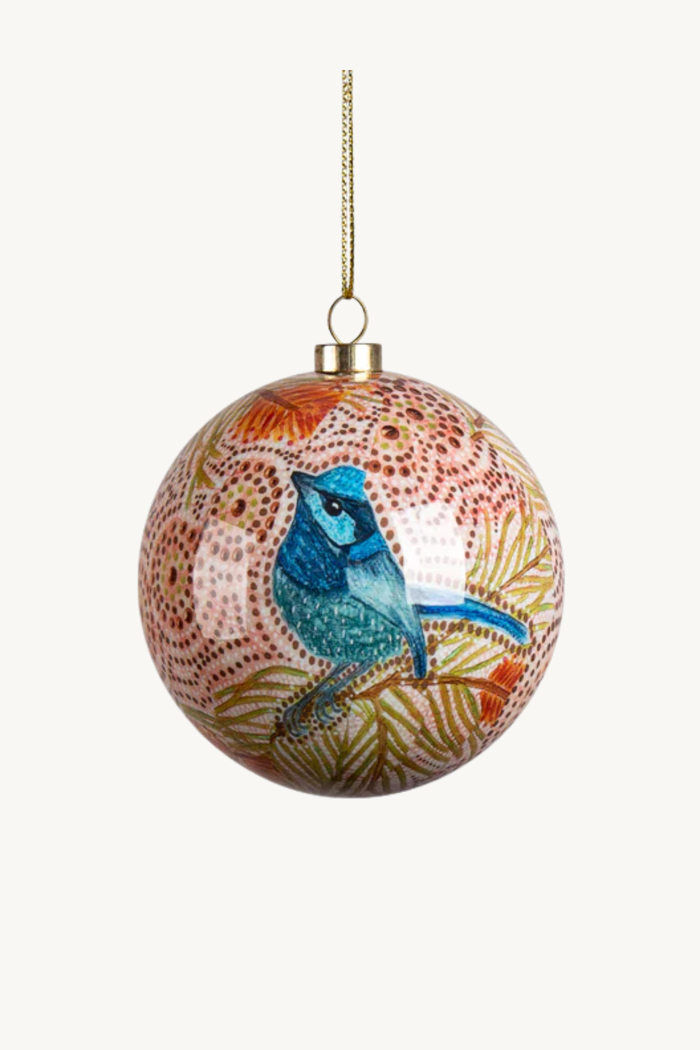 Aboriginal Blue Wren Bauble