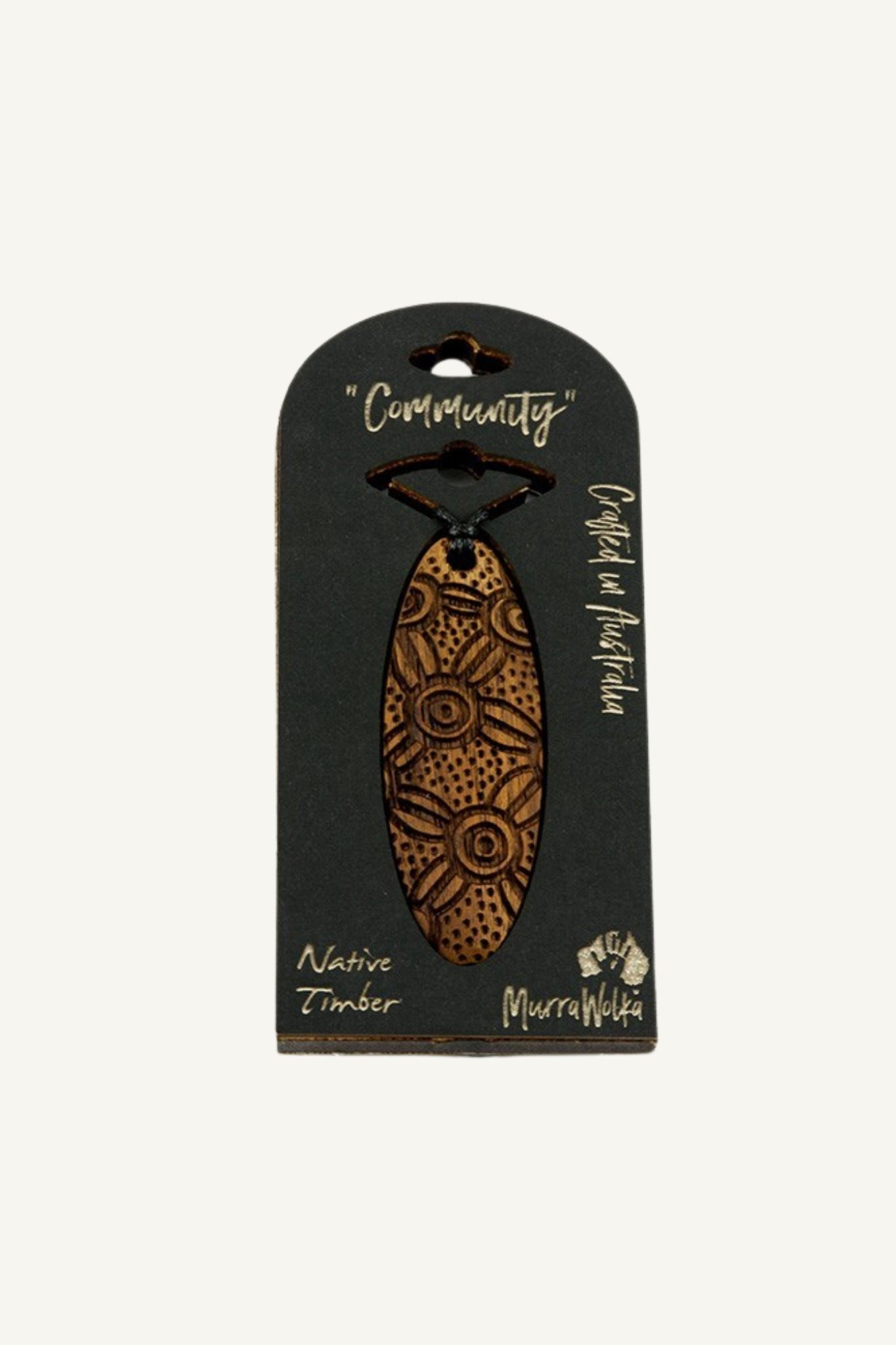 Murra Wolka Aboriginal Art Wooden Pendant (Community)