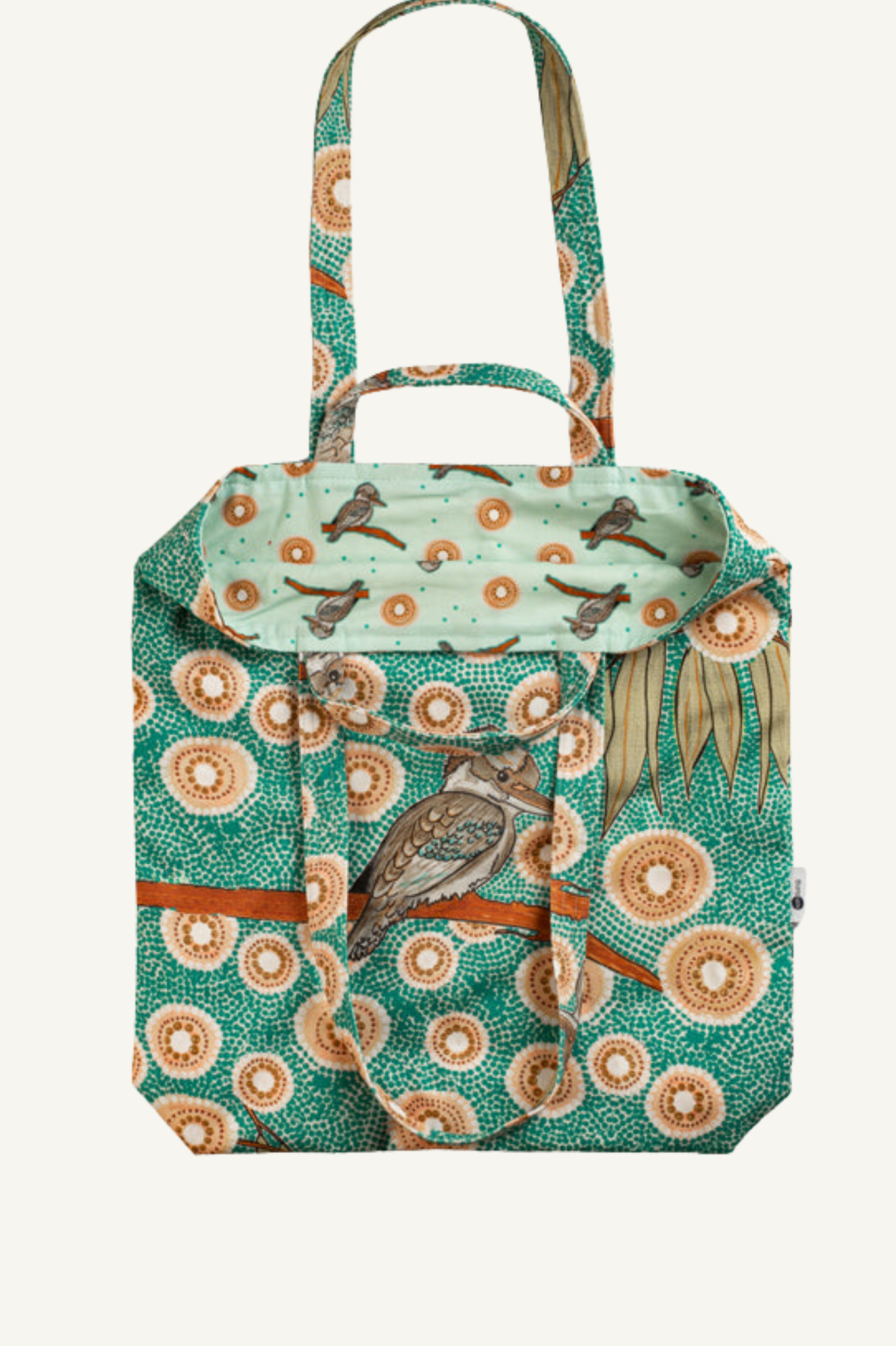Aboriginal Kookaburra Double Handled Tote Bag