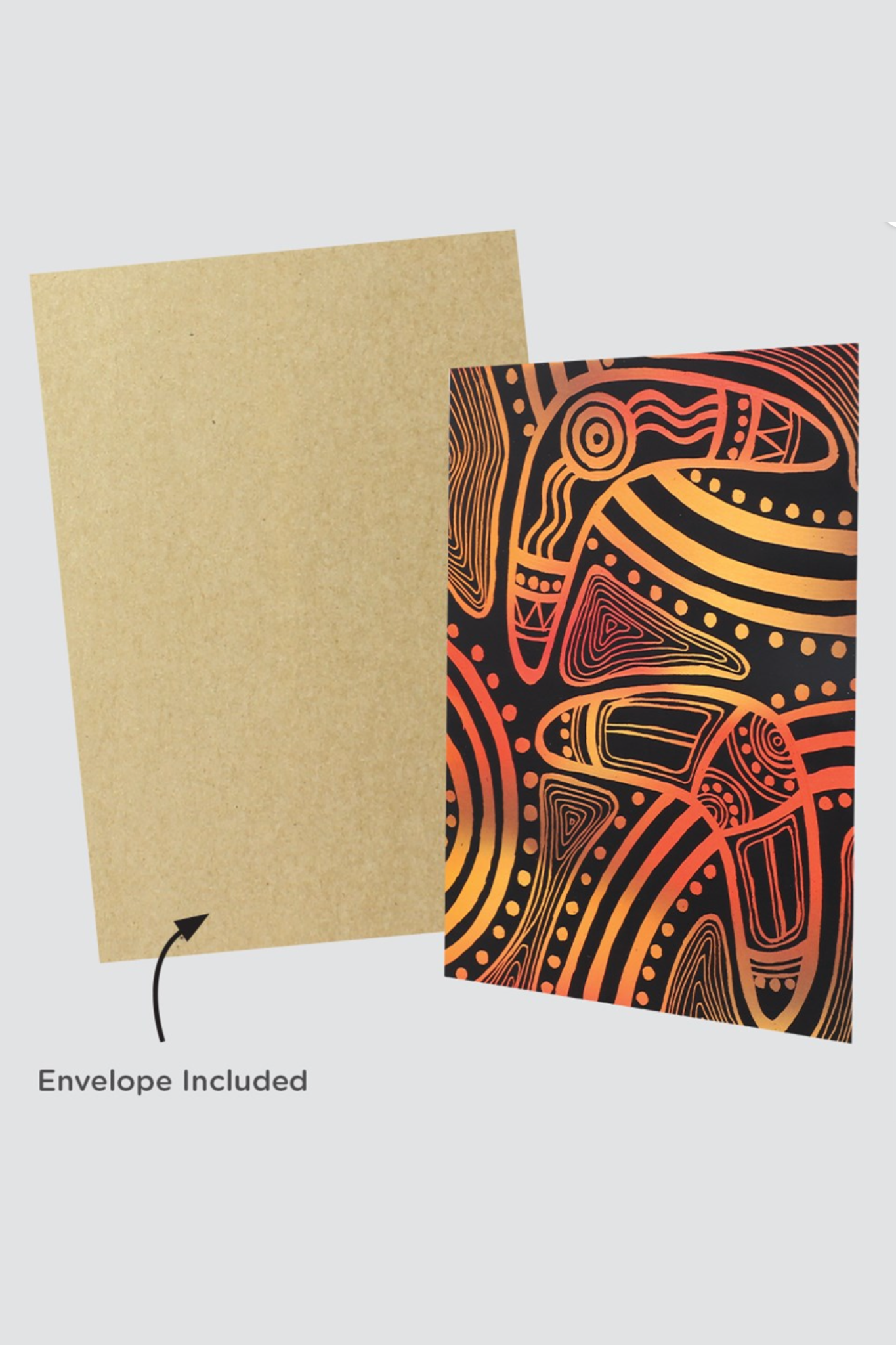 Indigenous Designed Printed Scratch Board Greeting Cards - Pack of 20