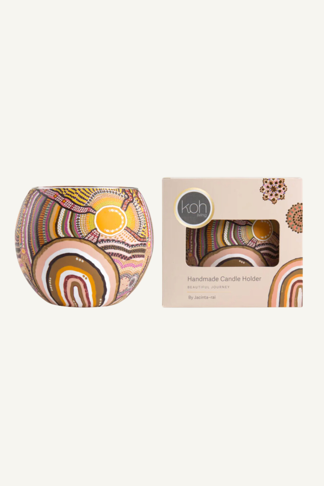 Aboriginal Tealight Candle Holder Journeys In The Sun