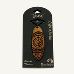 Murra Wolka Aboriginal Art Wooden Pendant (Shield)