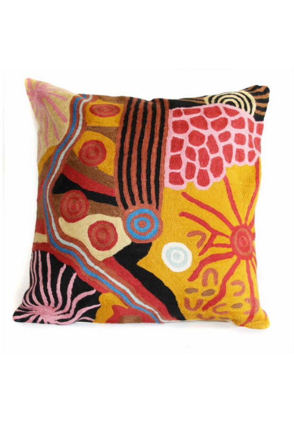 Cushion Cover - Damian Nyinkalya Marks {LARGE} - Kakadu-Plum-Co