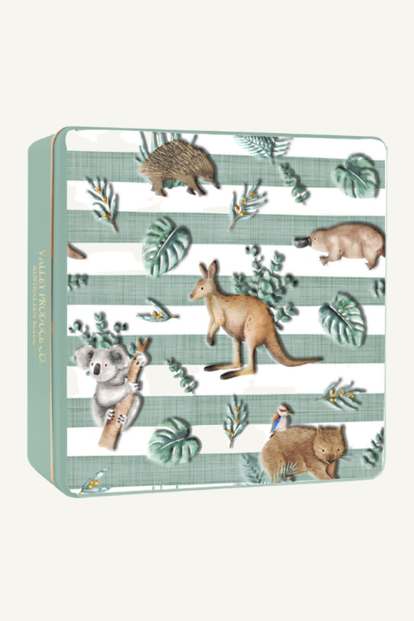 Pure Butter Shortbread Embossed Tin - Australian Animals