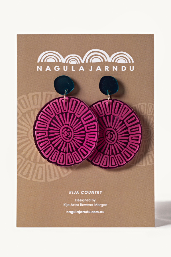 Kija Country earrings (pink mirror)