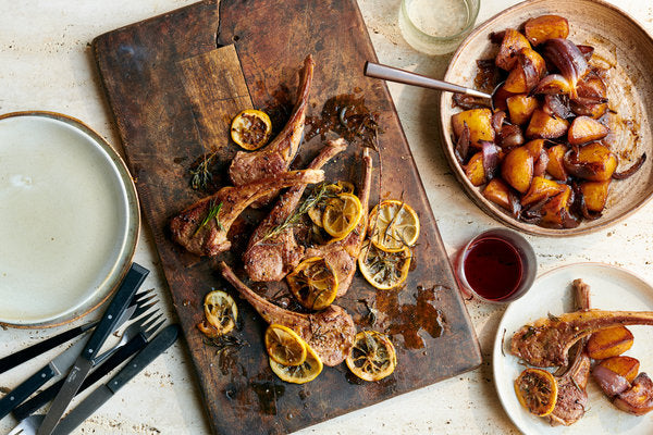 Seared Lamb Chops With Lemon and Braised Potatoes