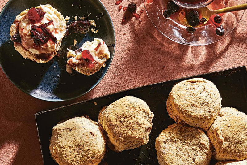 Wattleseed scones with Kakadu Plum Jam