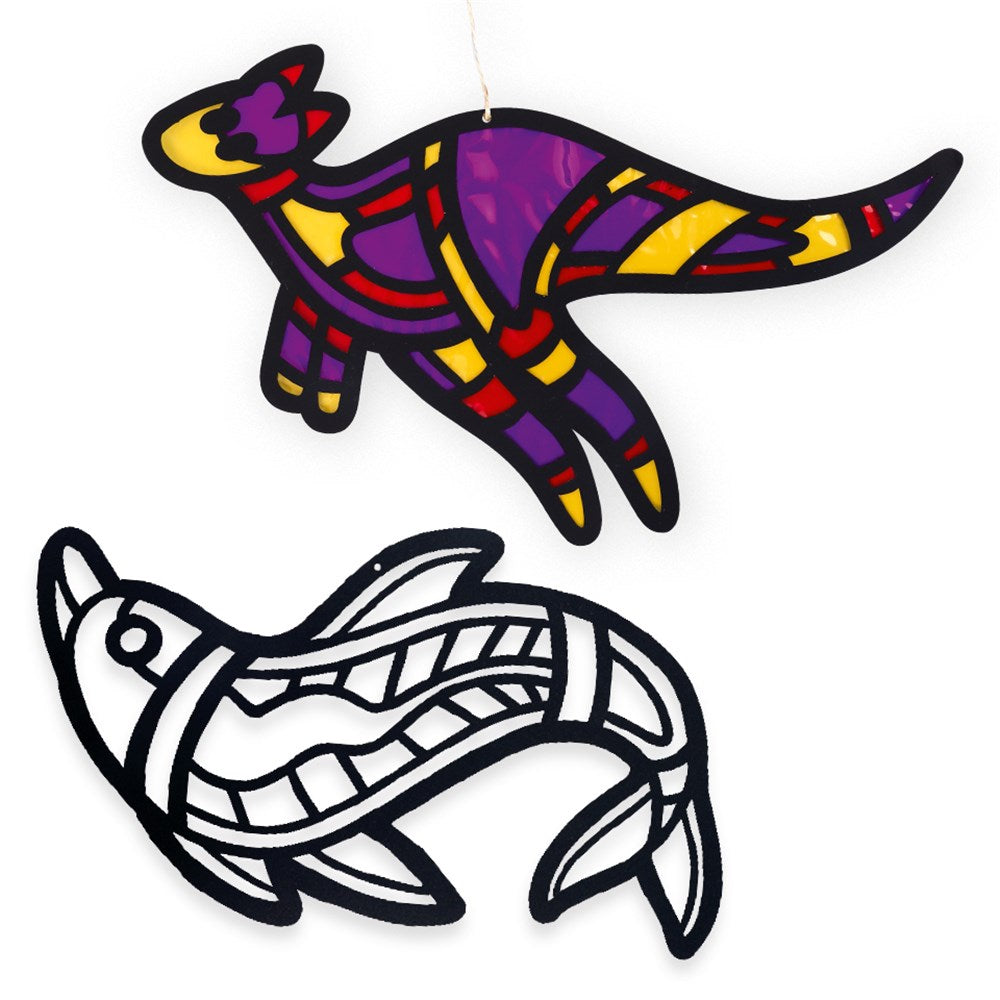 Cardboard Stained Glass Frames - Indigenous Designs - Pack of 10