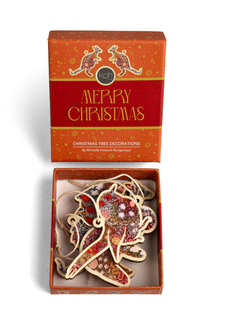 Aboriginal Grandmothers Country 4Pack Christmas Animal Decorations