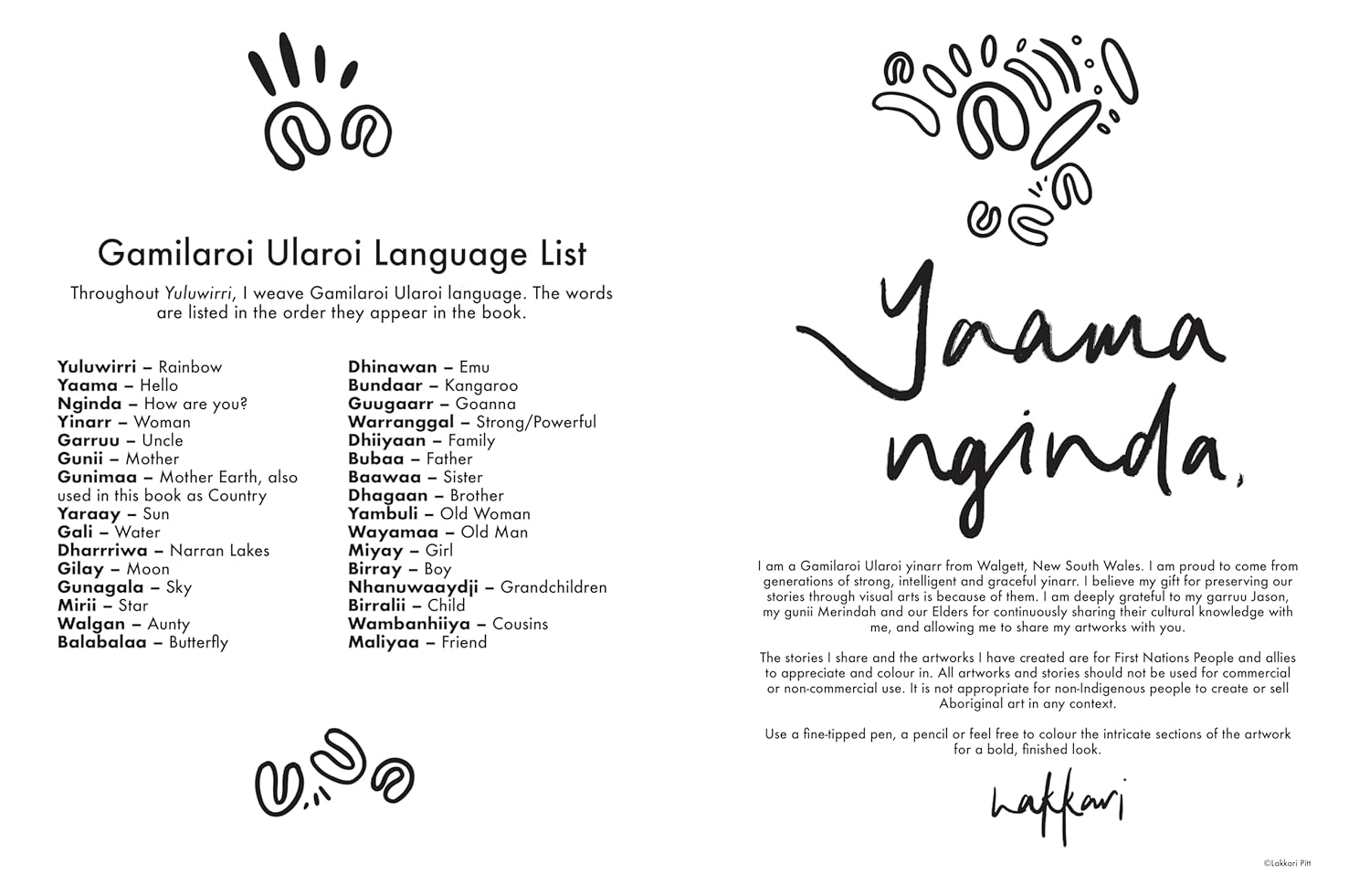 Yuluwirri: A First Nations colouring book