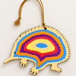 Wooden ECHIDNA Ornament Hand-Painted by Warlukurlangu Artists