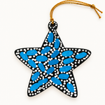 Wooden STAR Ornament Hand-Painted by Warlukurlangu Artists