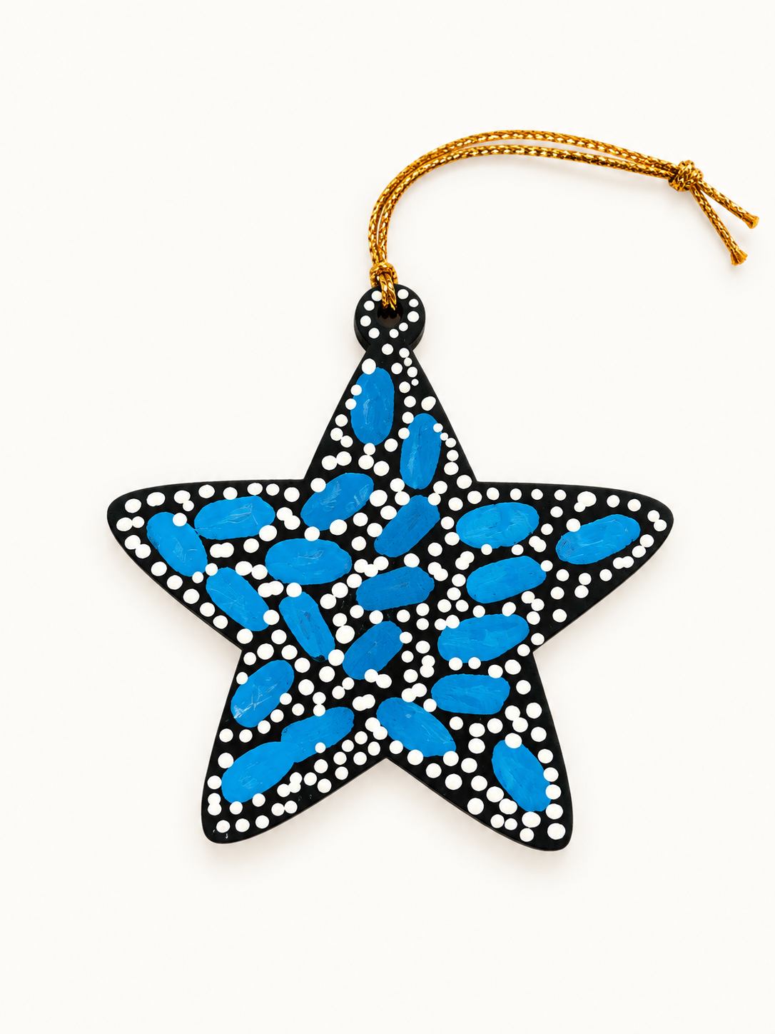 Wooden STAR Ornament Hand-Painted by Warlukurlangu Artists