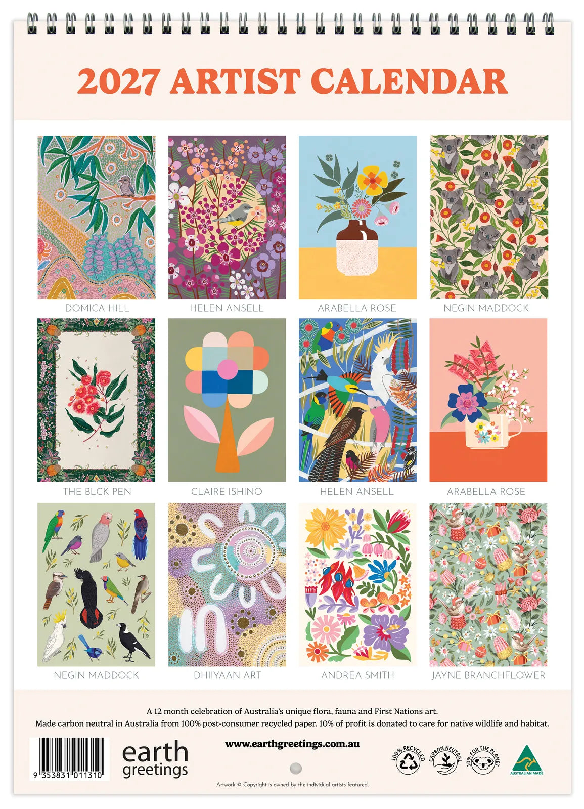 2027 Artist Calendar Earth Greetings