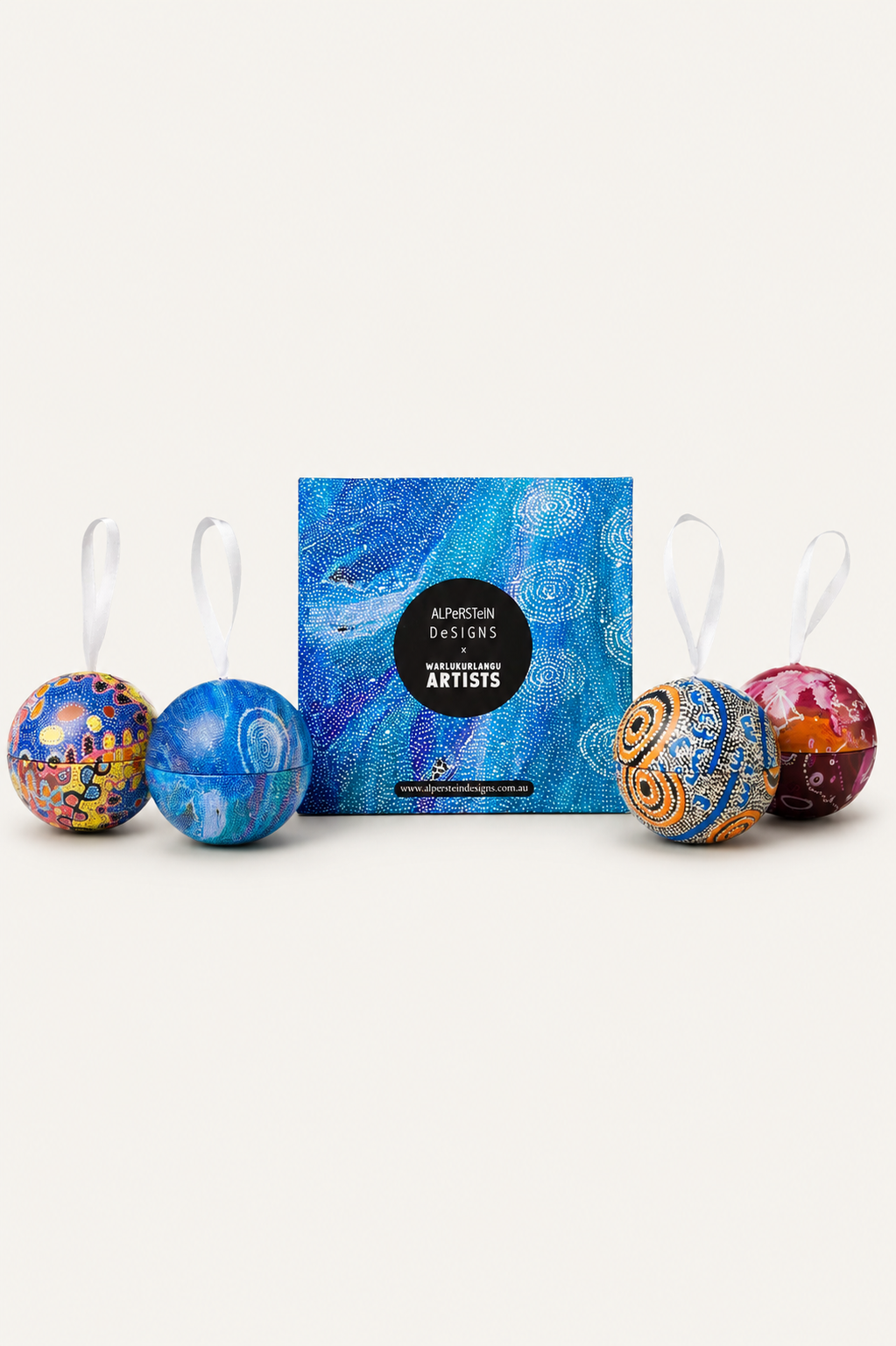 4 Pack Xmas Tin Baubles
