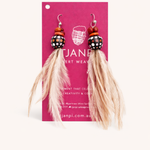 Seed Earrings w Feathers