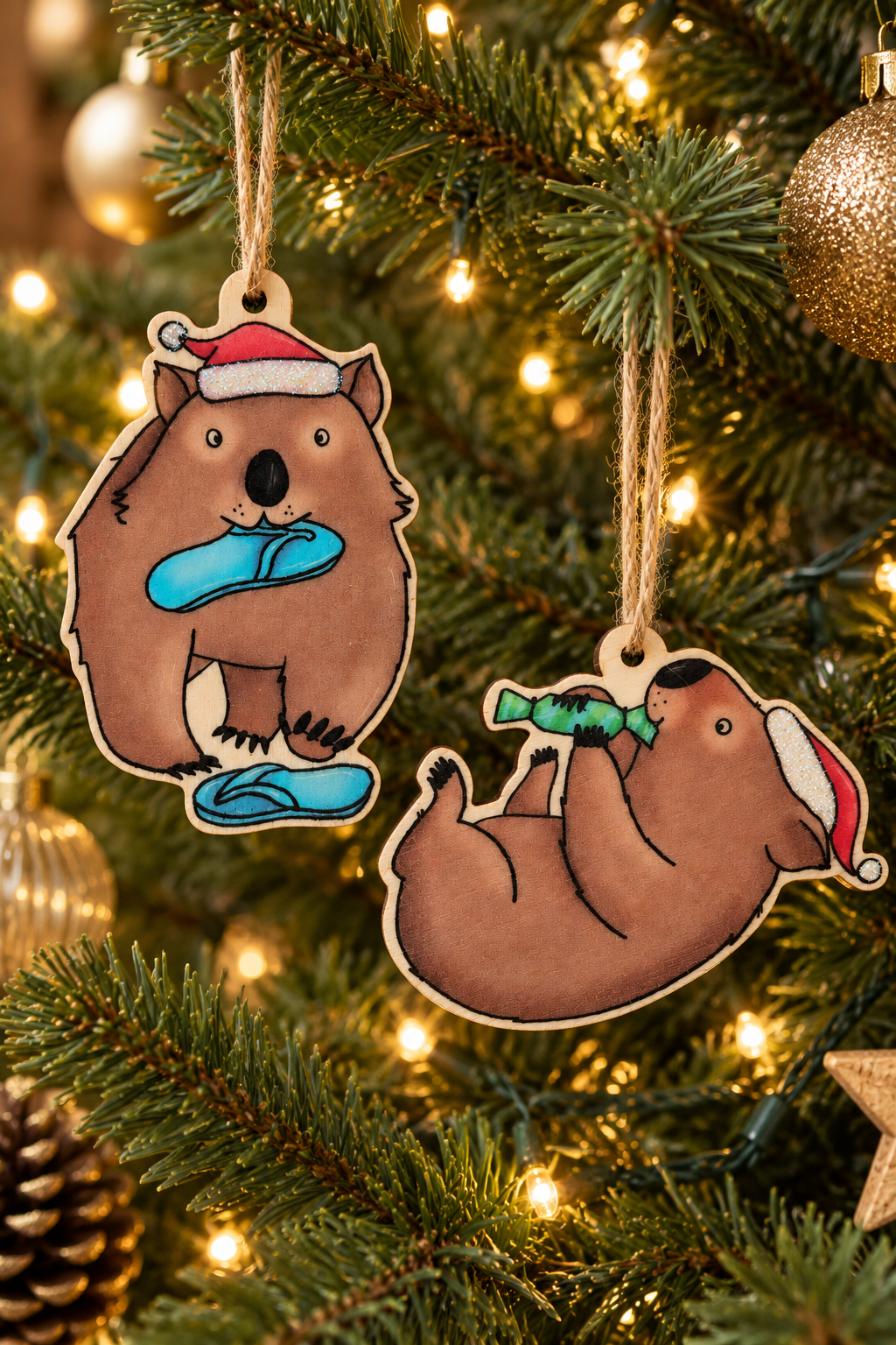 Renee Treml Wombat Hanging Decoration (green bonbon)