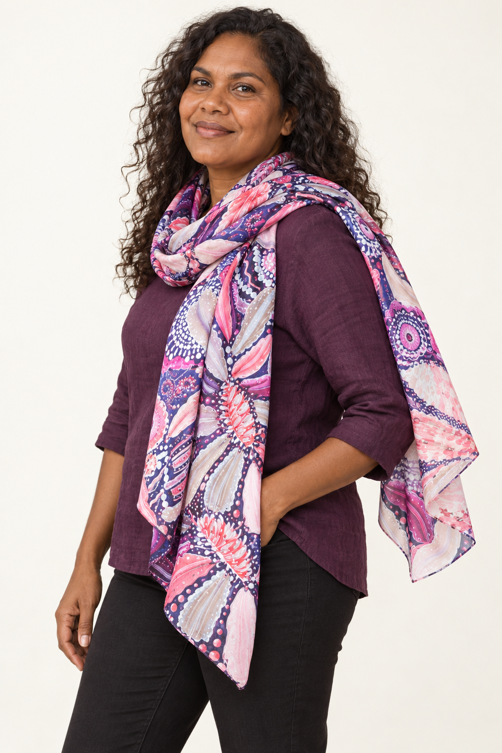 Chernee Sutton Banksia Flower Silk Scarf