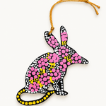 Wooden BILBY Ornament Hand-Painted by Warlukurlangu Artists