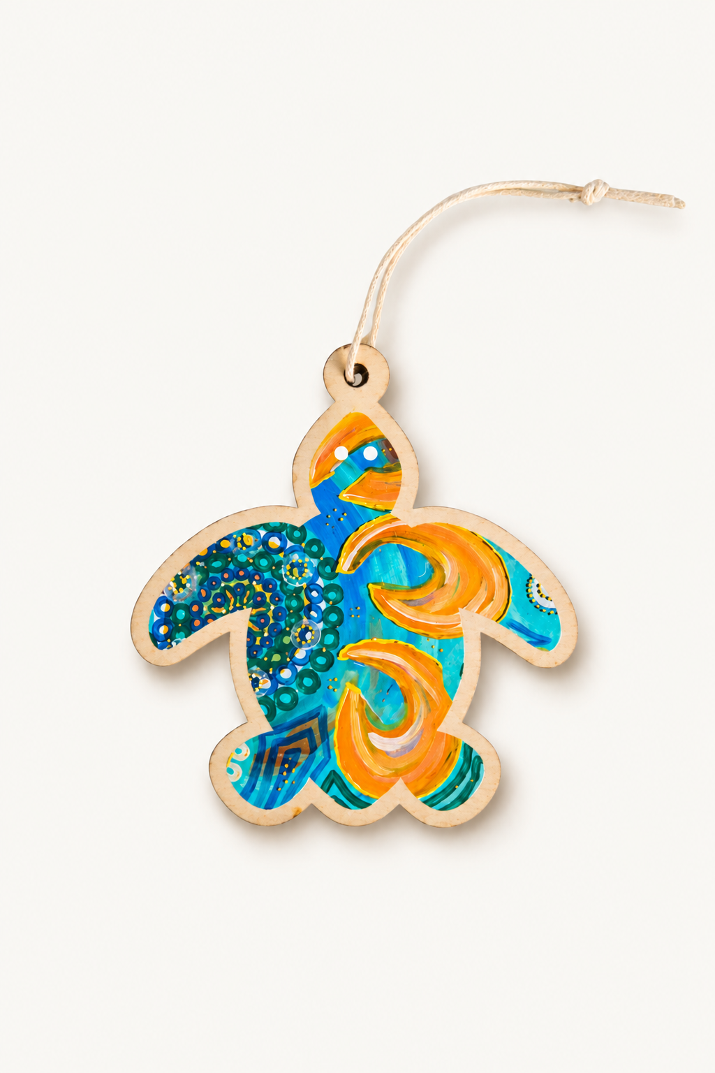 Aboriginal Christmas Turtle Decoration Hooked