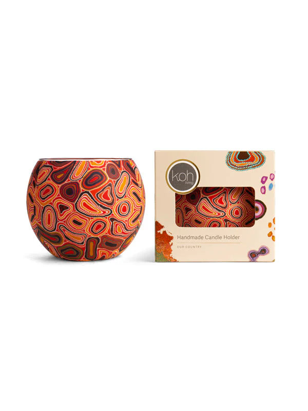 Aboriginal Dry Waterholes Tealight Candle Holder
