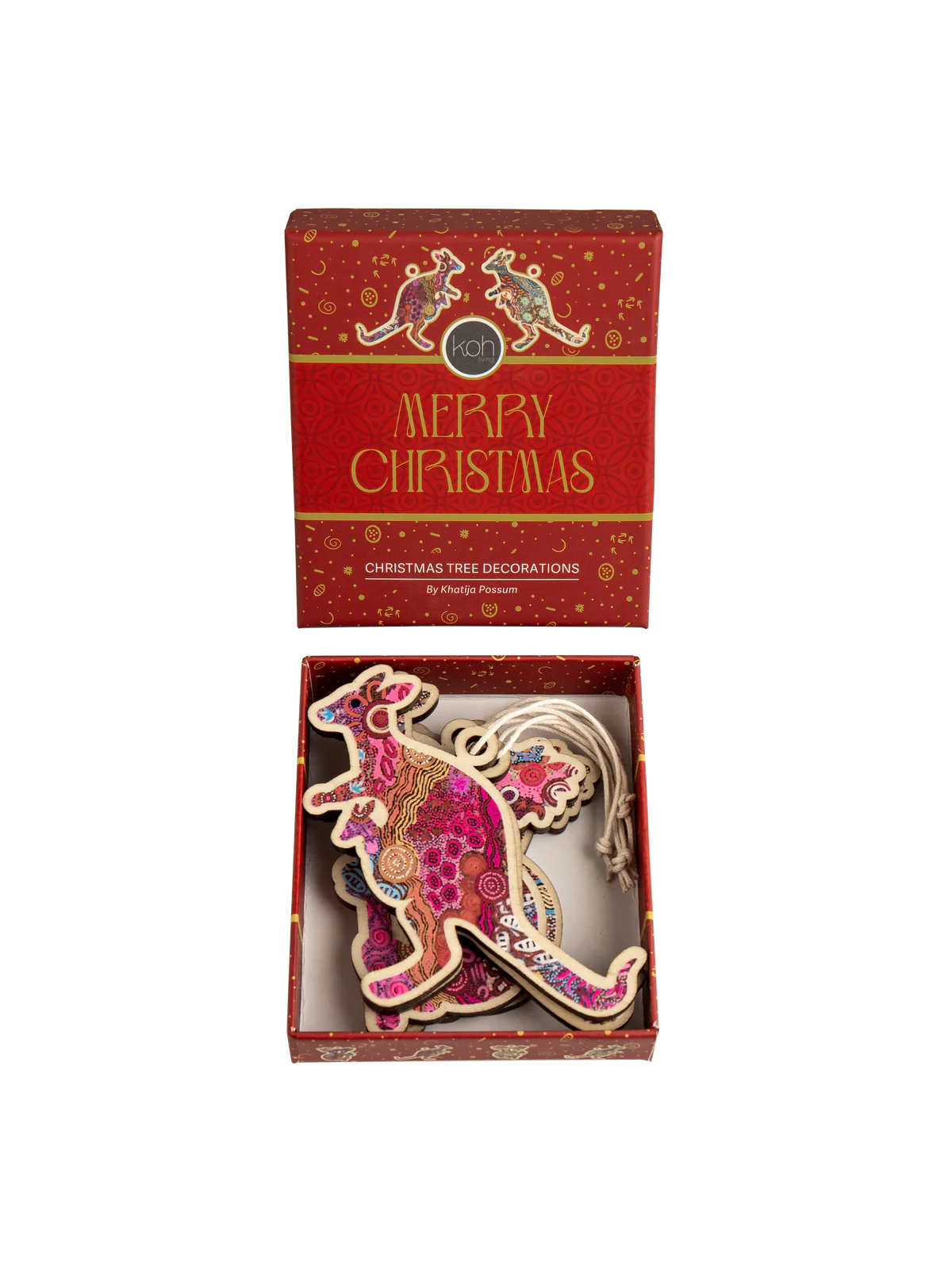 Aboriginal Miixed 4 Pack Christmas Decorations