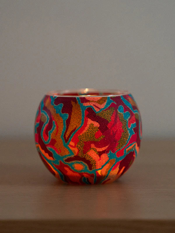 Aboriginal Pilbara Creeks Tealight Candle Holder