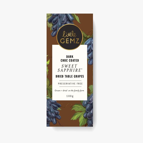 Dark Choc Coated Sweet Sapphire™ Grapes 100g