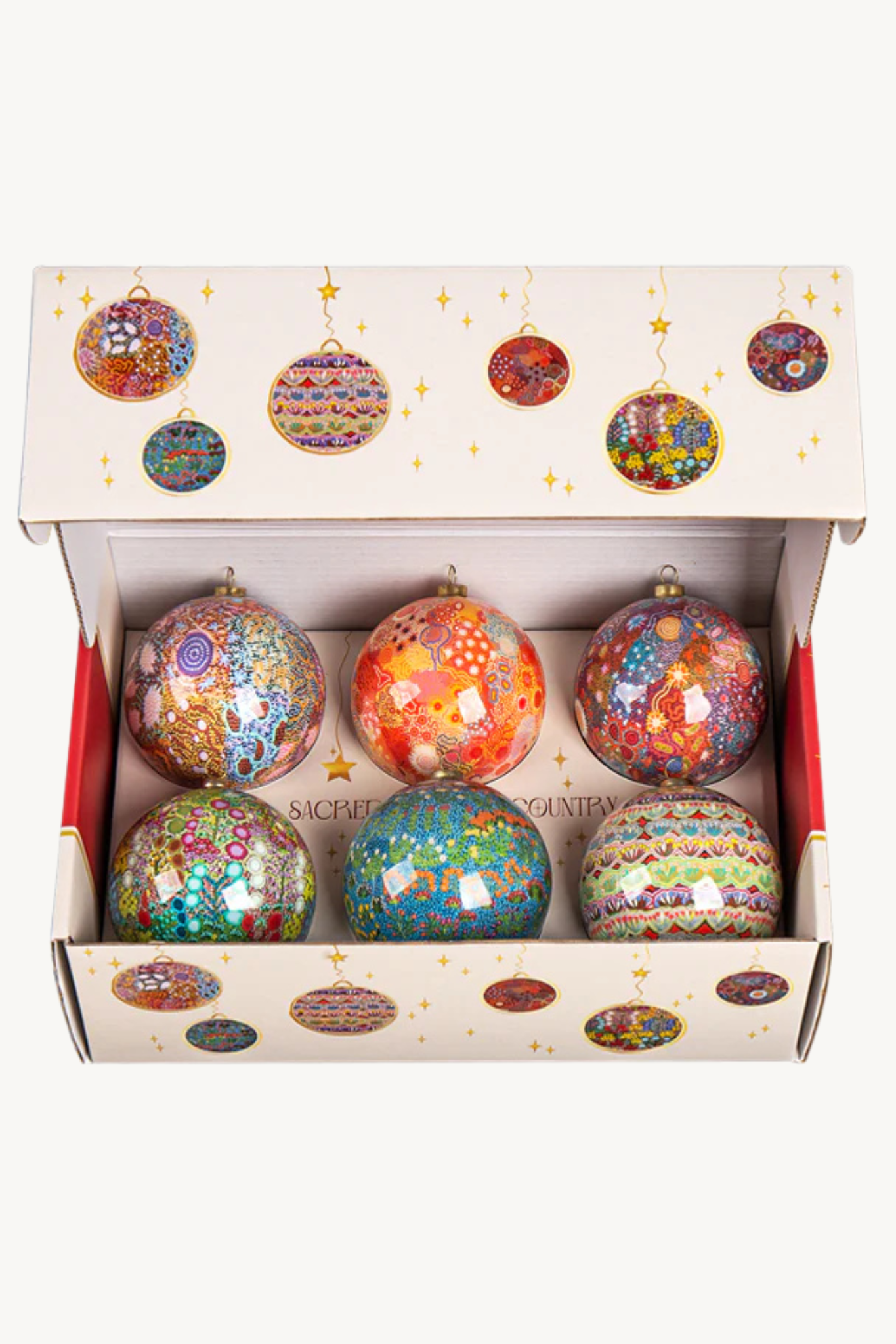 Aboriginal Sacred Country 6pack Christmas BAUBLES