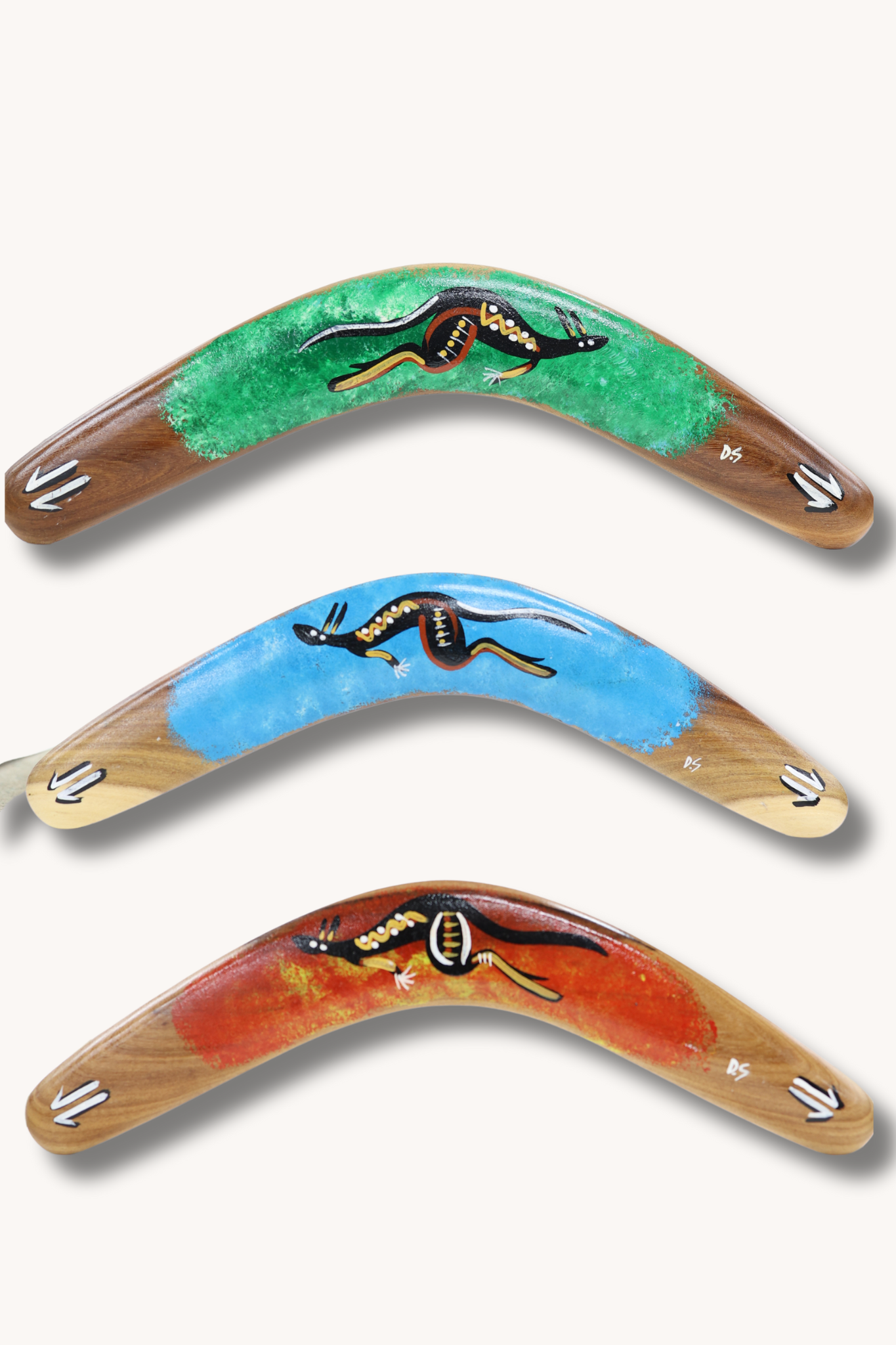 Hand Painted Animal 14 Inch Boomerang