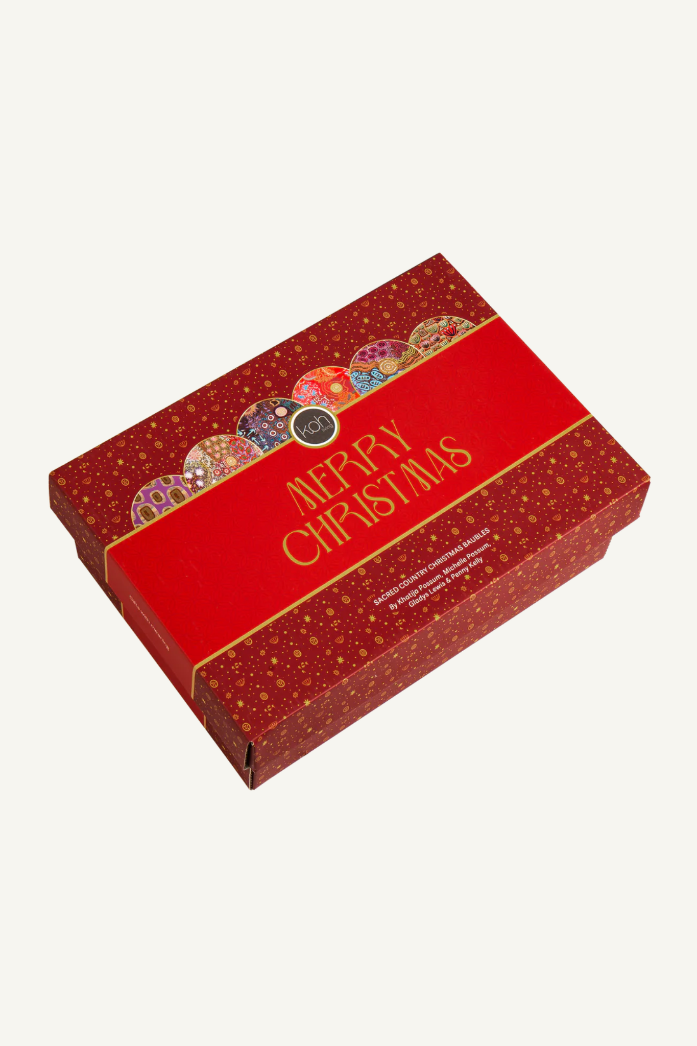 Aboriginal Sacred Country 6pack Christmas BAUBLES RED