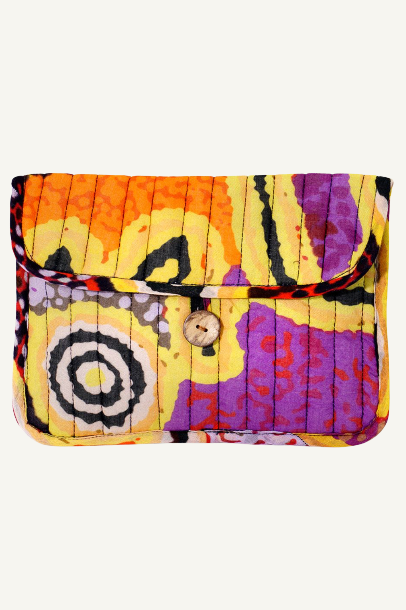 Quilted Buttoned Pouch