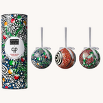 3 Pack Christmas Baubles Coral Hayes