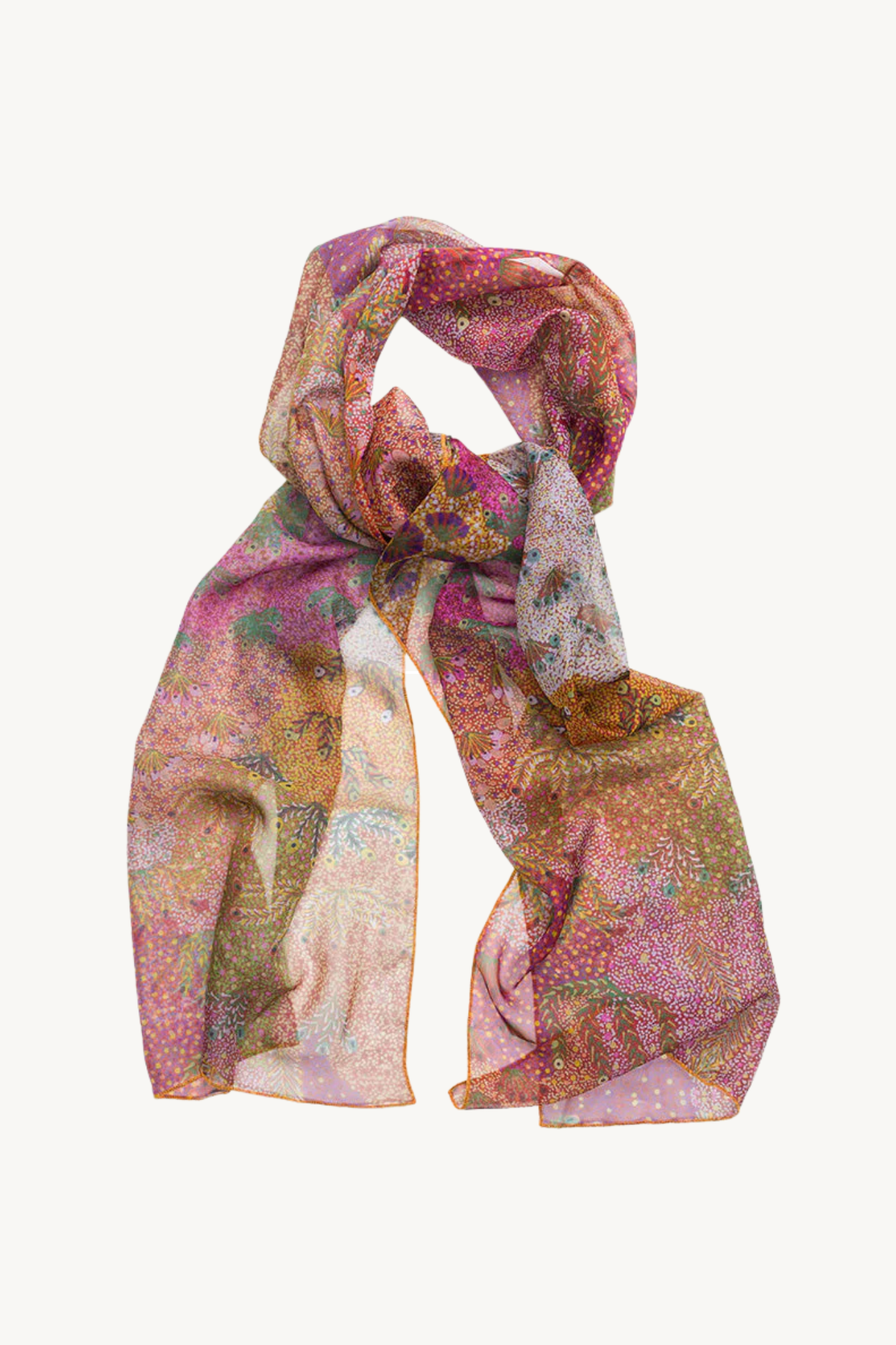 Sandra Pula Teece Sheer Polyester Scarf