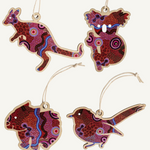 Aboriginal Our Country 4 Pack Christmas Decorations