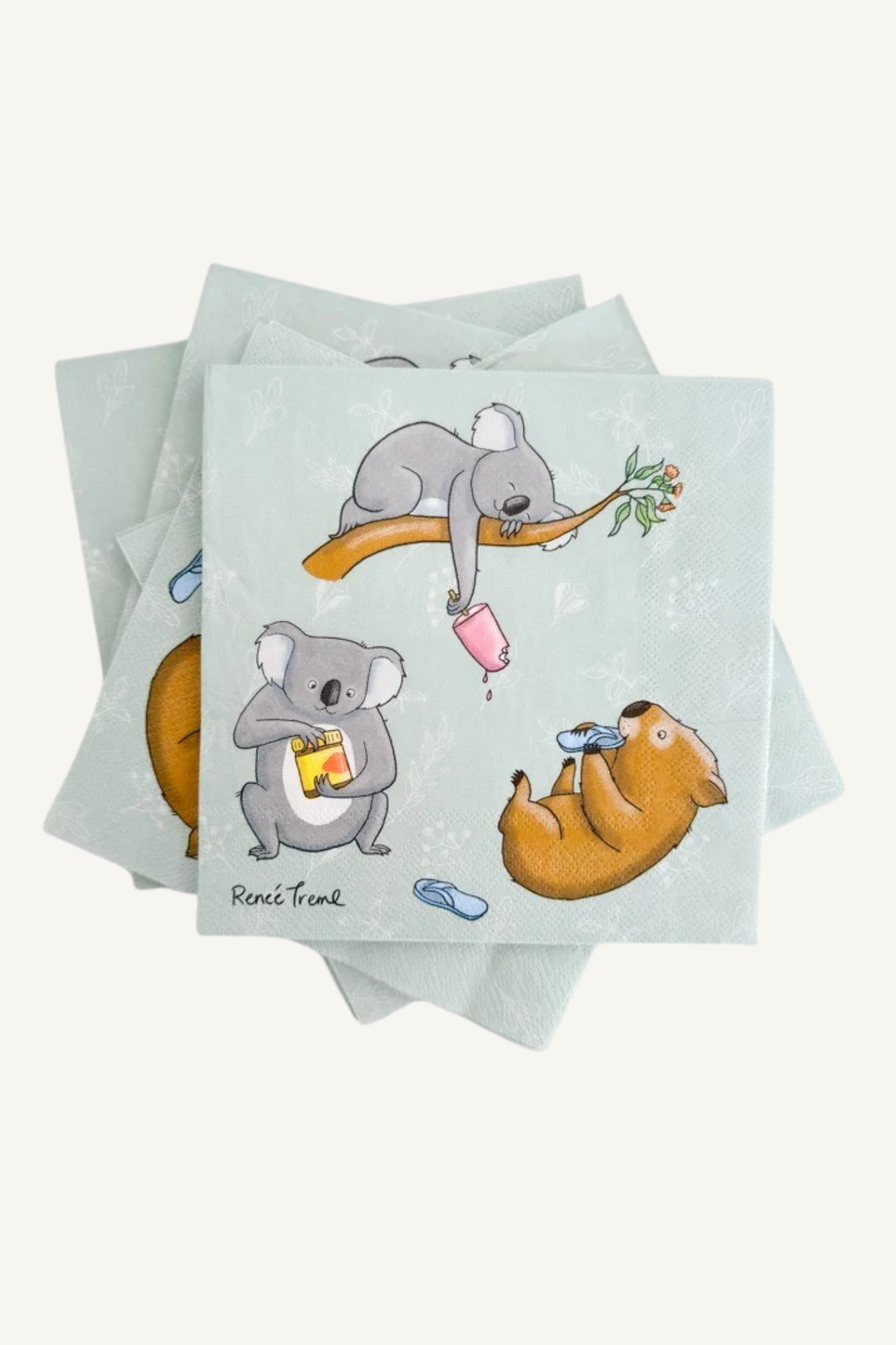 Animals Napkins Sage