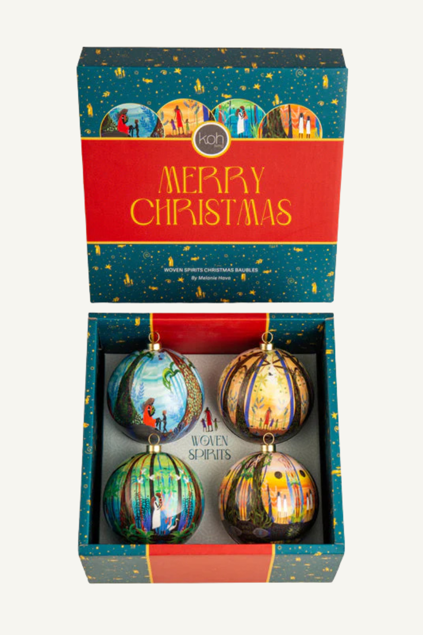 Aboriginal Woven Spirits 4Pack Baubles