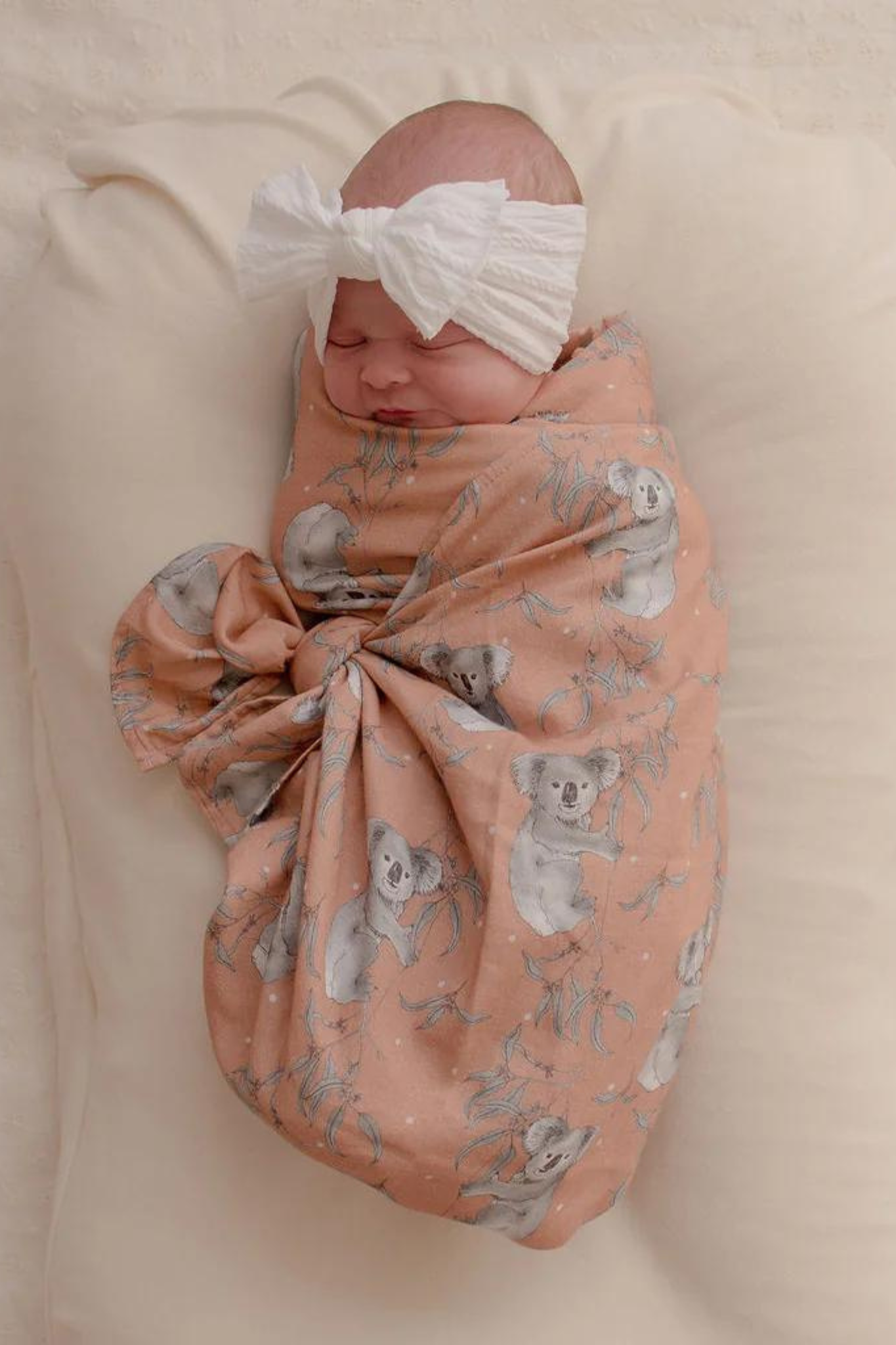 Organic Baby Swaddle Blanket | Australian Koala and Eucalyptus