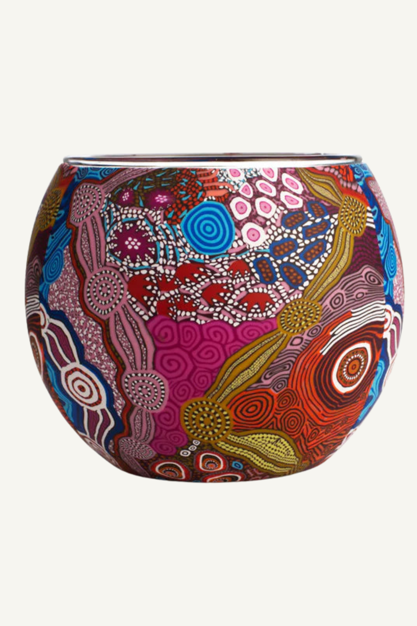 Aboriginal Waterhole Dreaming Tealight Candle Holder