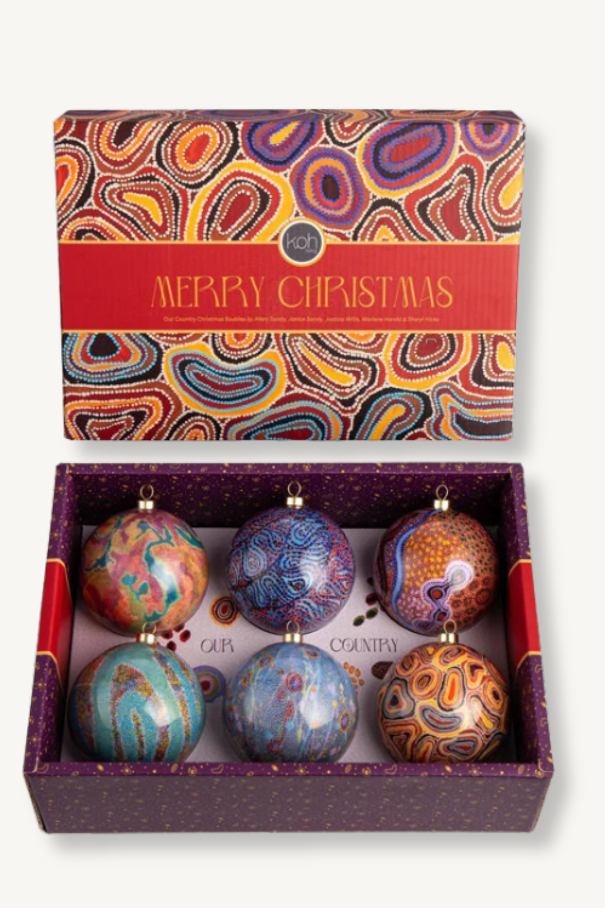 Aboriginal Our Country 6Pack Baubles