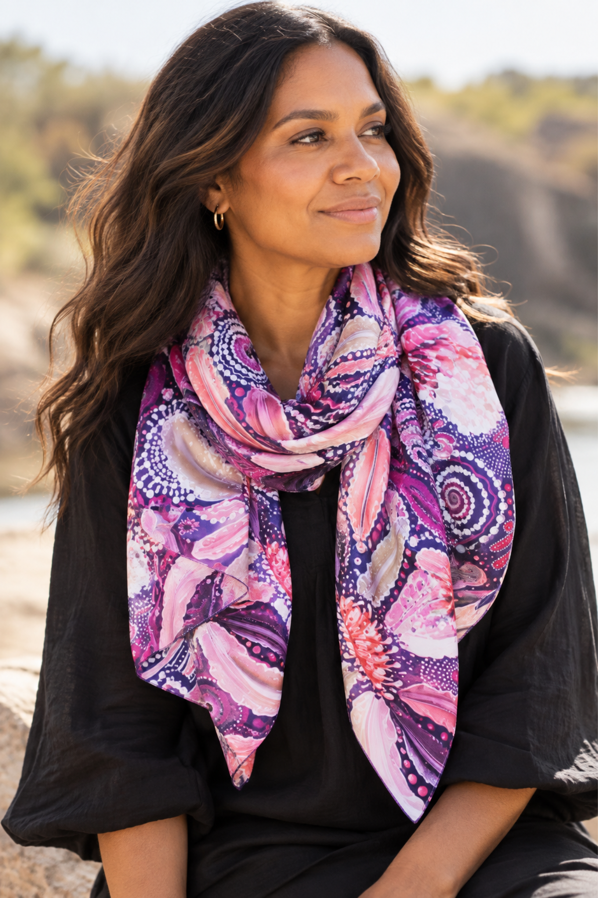Chernee Sutton Banksia Flower Silk Scarf (SS842)